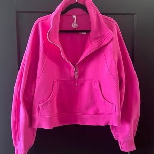 Lululemon sonic pink oversized scuba funnel neck half zip XL/XXL